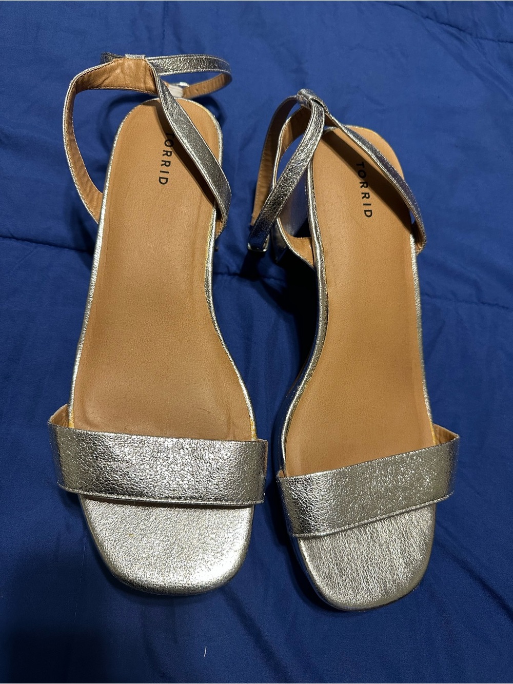 torrid Silver Metallic Ankle Strap Sandals